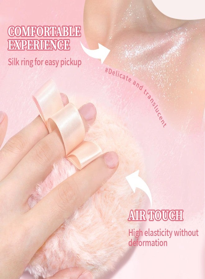 Noerrors Body Glitter Powder Puff Body Shimmer Powder Plush Peach Ball Loose Highlighter Patting High Gloss Shine Bright Illuminator Glossy Diamond Glow Sparkle Makeup for Body Face Hair - Image 4